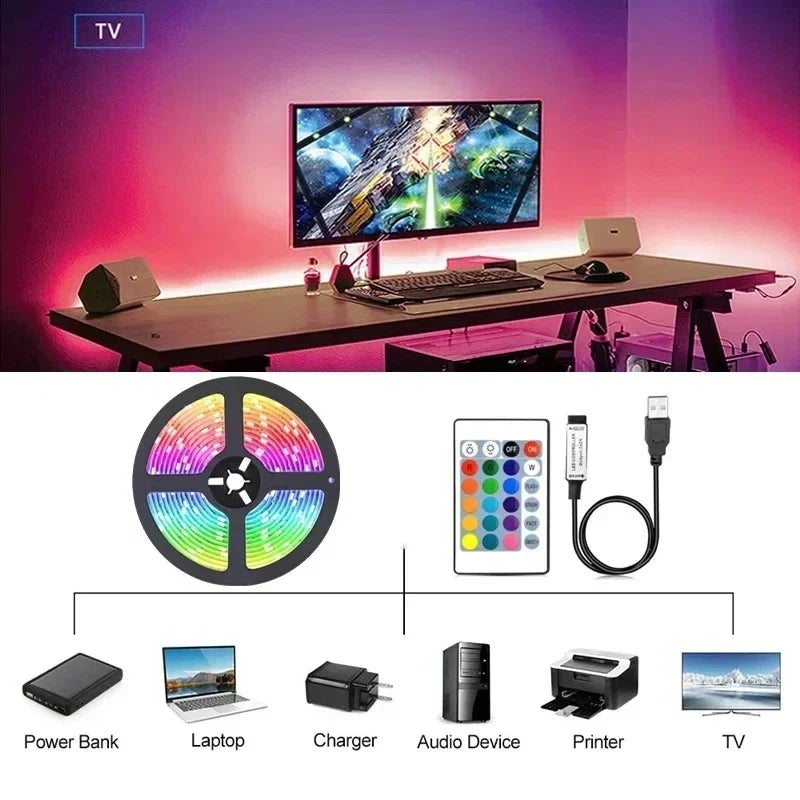 RGB 5050 LED Strip Light Remote App Control TV Led Backlight Flexible