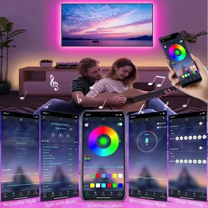 RGB 5050 LED Strip Light Remote App Control TV Led Backlight Flexible